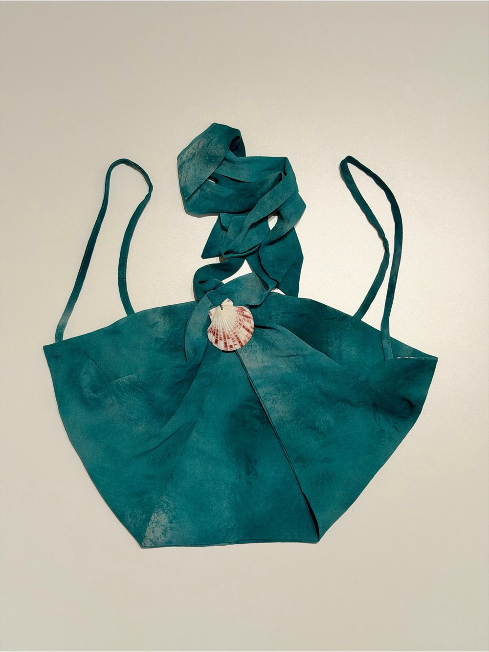 Shell teal blue top